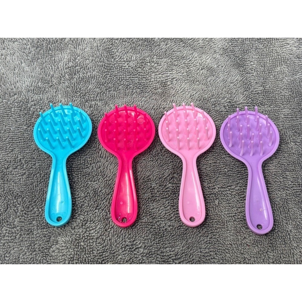 Barbie Doll Hairbrush Lot Blue Pink Purple Silhouette Logo Mattel Accessories